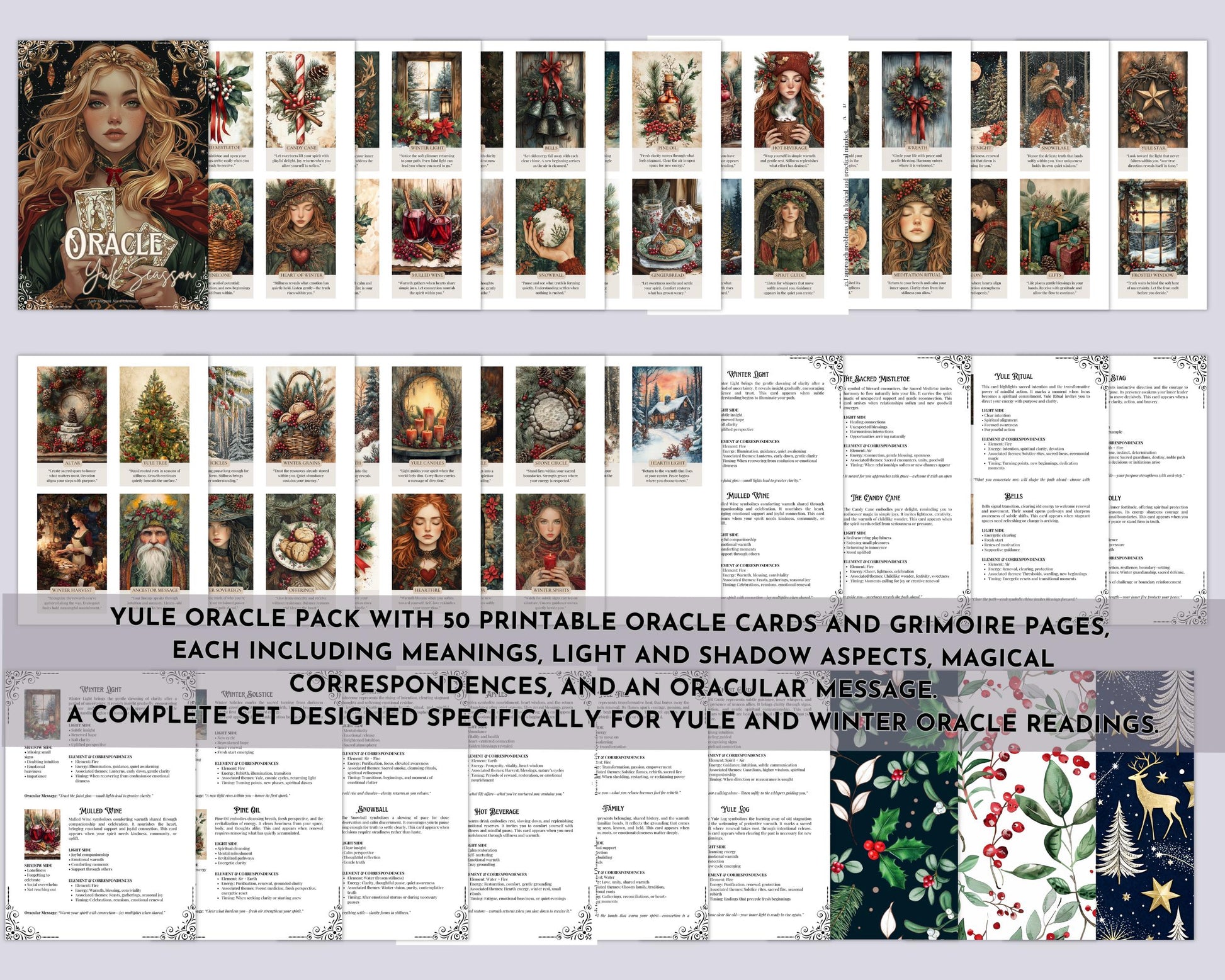 Yule Oracle Cards: Guidance and Magic for the Winter Solstice