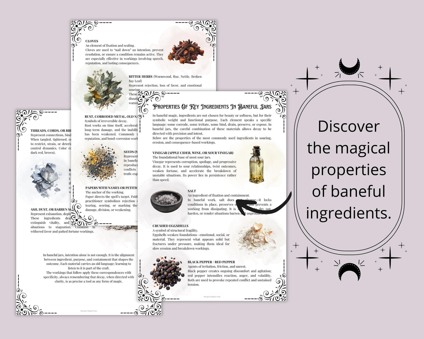 Sour Jar Spells & Baneful Magic | Witchcraft Ritual | Printable Dark Grimoire PDF
