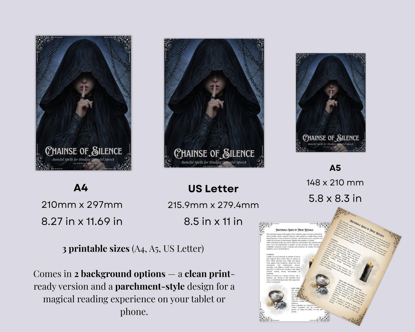 Baneful Silence Magick | Printable Grimoire Pages | Book of Shadows | Witchcraft & Binding Rituals