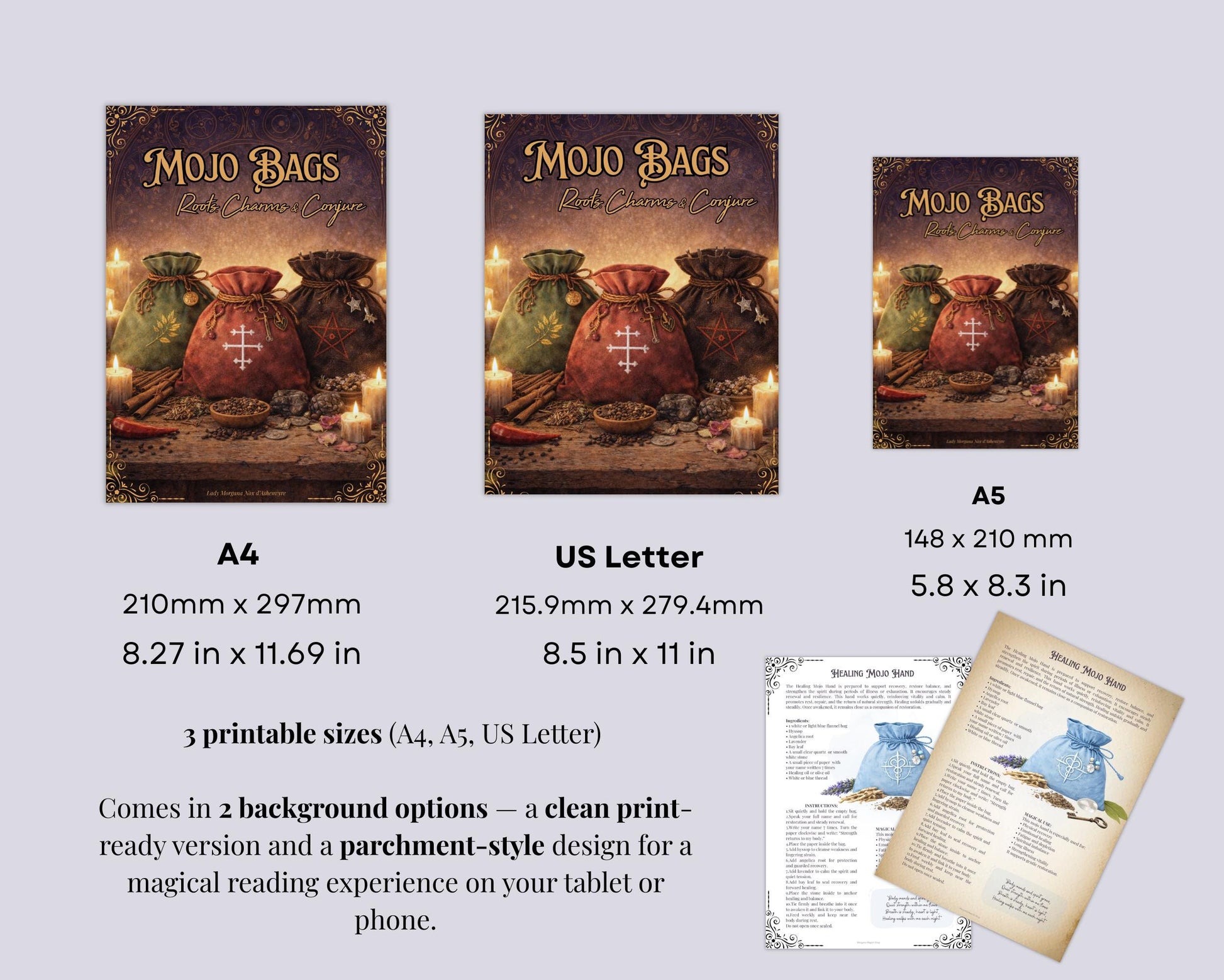 Mojo Bags Grimoire Pages | Hoodoo Mojo Hand Rituals | Protection, Money, Love & Road Opening Work
