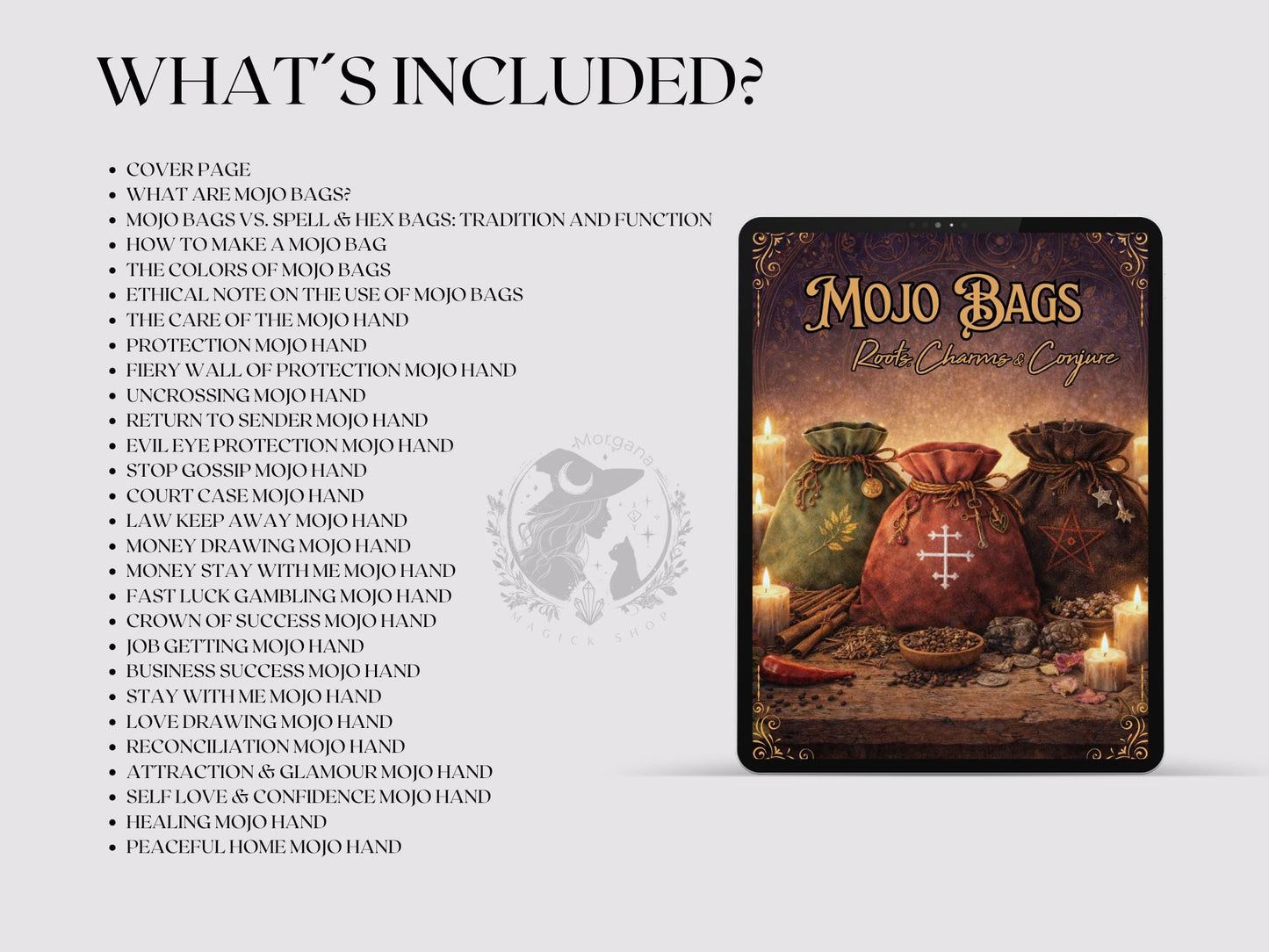 Mojo Bags Grimoire Pages | Hoodoo Mojo Hand Rituals | Protection, Money, Love & Road Opening Work