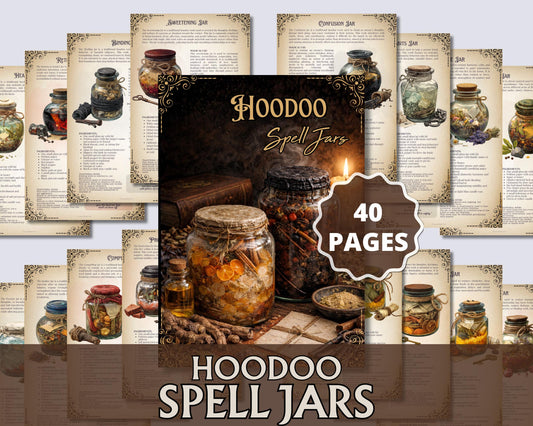 Hoodoo Spell Jars Grimorio pages | Traditional Rootwork | Honey Jar, Protection, Reversal, Money & Love Spells pdf