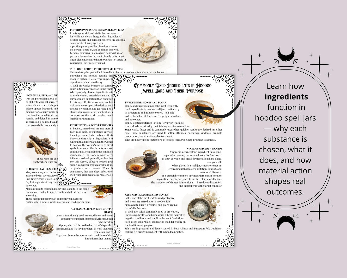Hoodoo Spell Jars Grimorio pages | Traditional Rootwork | Honey Jar, Protection, Reversal, Money & Love Spells pdf