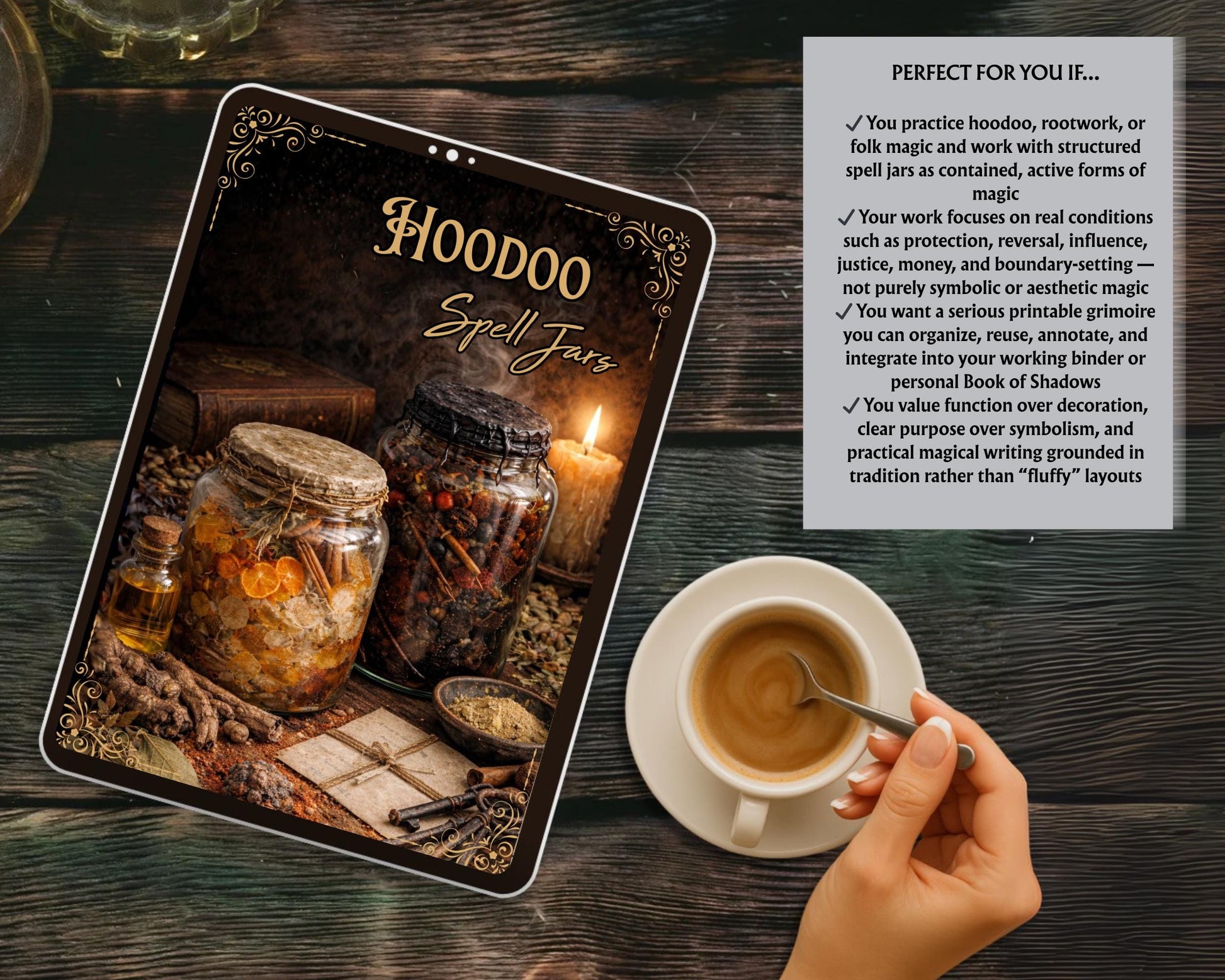 Hoodoo Spell Jars Grimorio pages | Traditional Rootwork | Honey Jar, Protection, Reversal, Money & Love Spells pdf