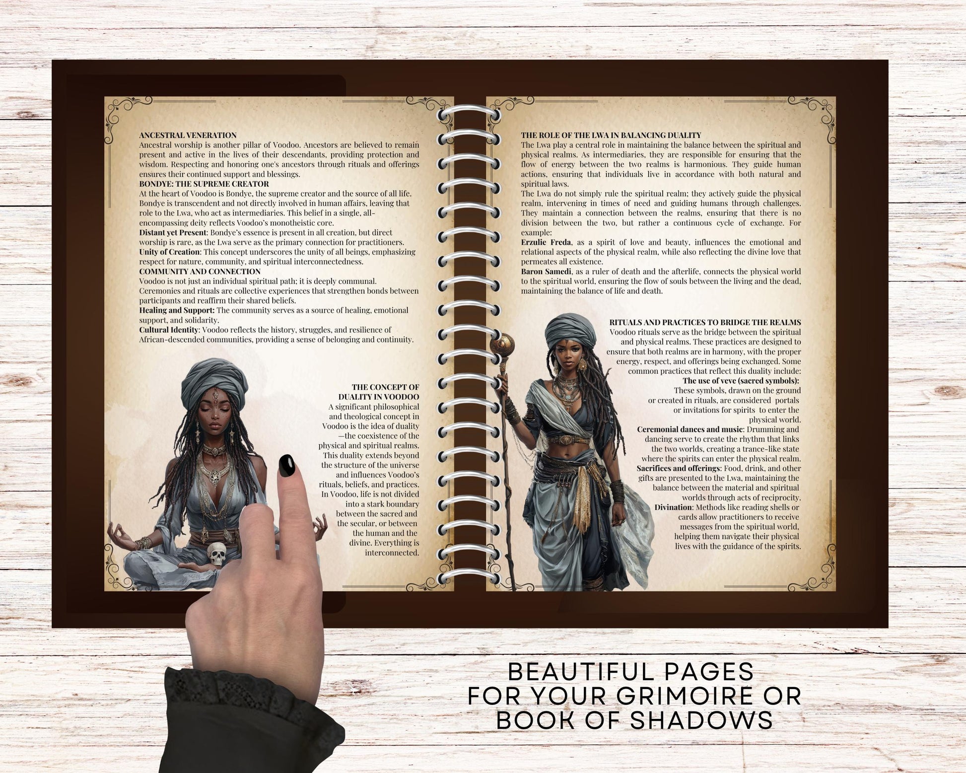 Voodoo Grimoire | Educational Guide to Haitian Vodou & Louisiana Traditions | History, Lwa Symbolism, Veves and Altars | printable