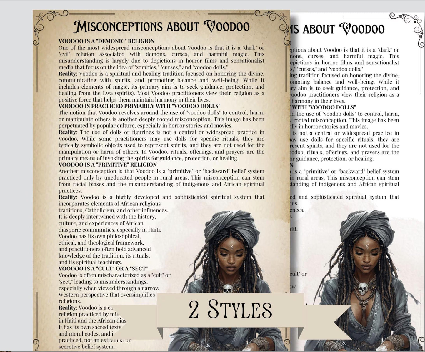 Voodoo Grimoire | Educational Guide to Haitian Vodou & Louisiana Traditions | History, Lwa Symbolism, Veves and Altars | printable