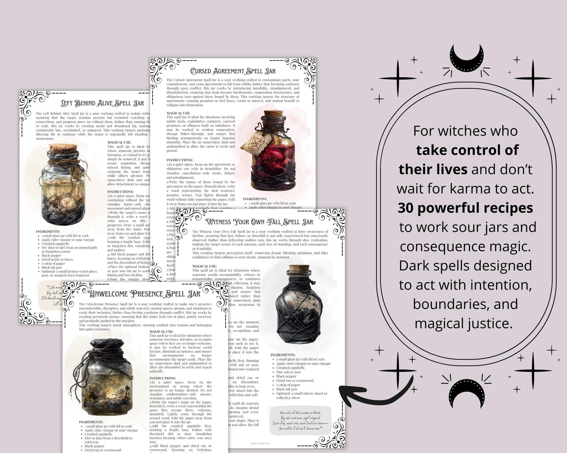 Sour Jar Spells & Baneful Magic | Witchcraft Ritual | Printable Dark Grimoire PDF
