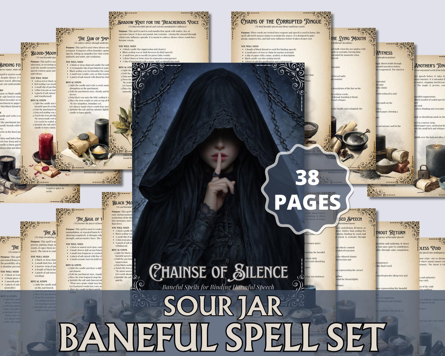 Baneful Silence Magick | Printable Grimoire Pages | Book of Shadows | Witchcraft & Binding Rituals