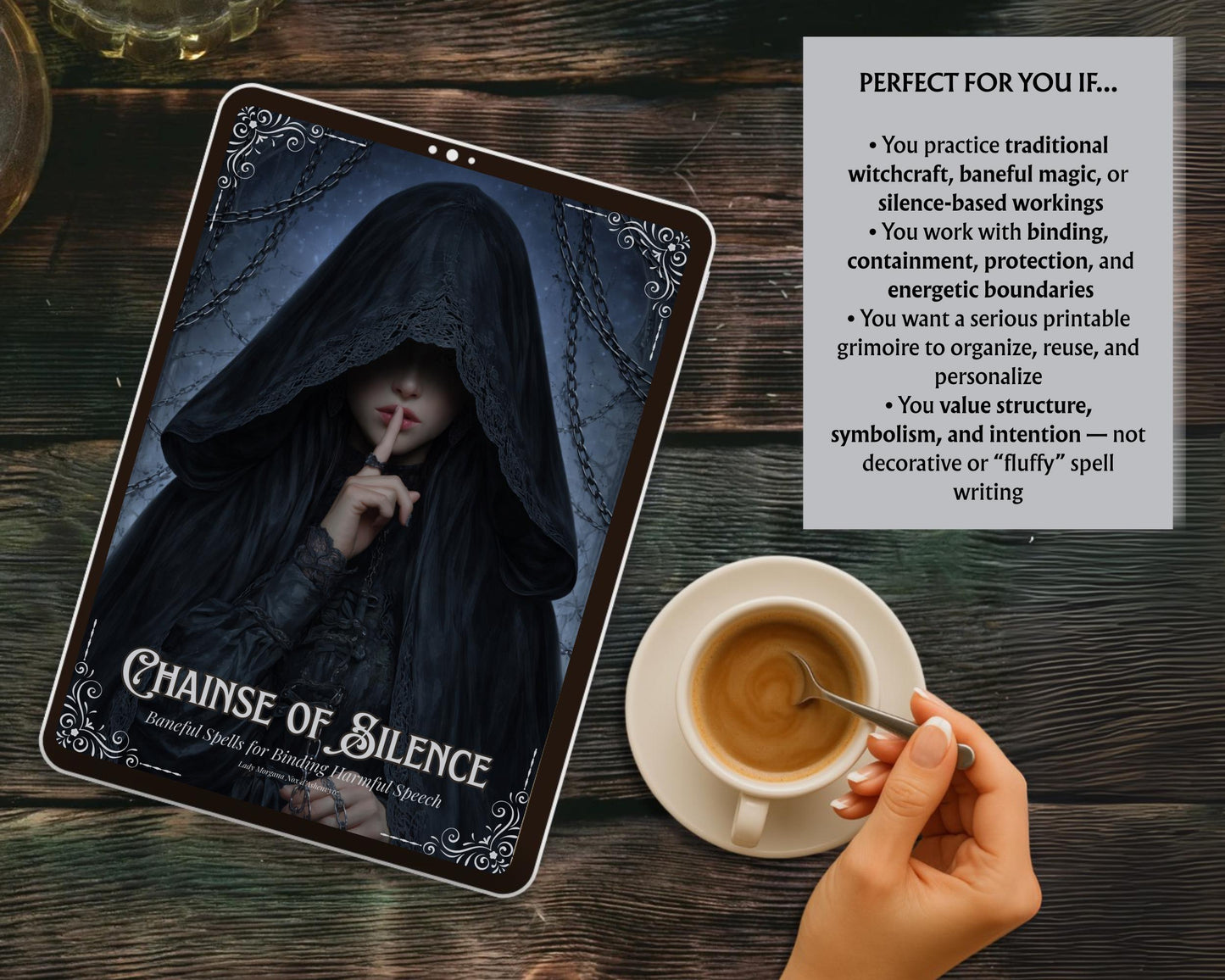Baneful Silence Magick | Printable Grimoire Pages | Book of Shadows | Witchcraft & Binding Rituals