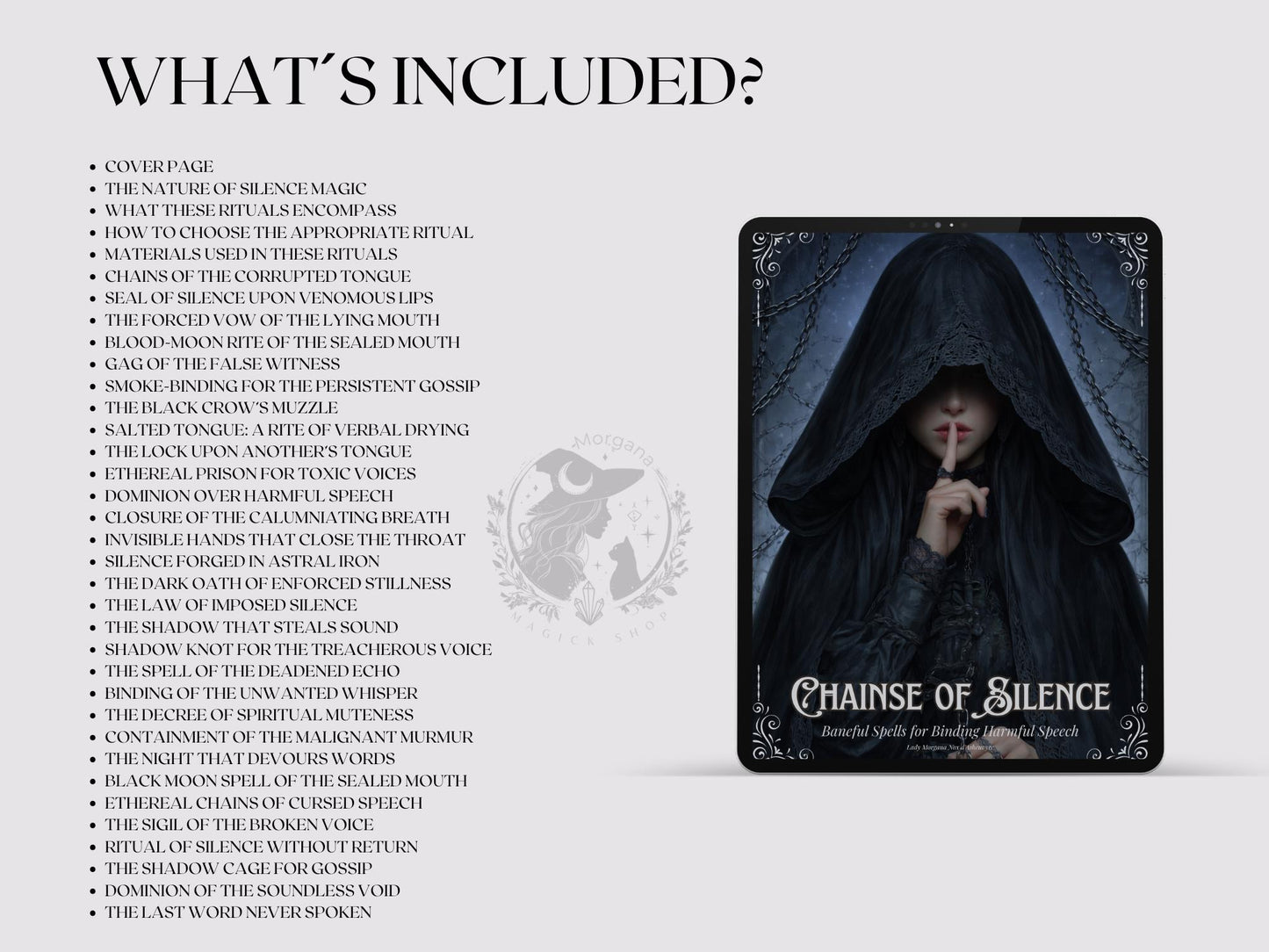 Baneful Silence Magick | Printable Grimoire Pages | Book of Shadows | Witchcraft & Binding Rituals