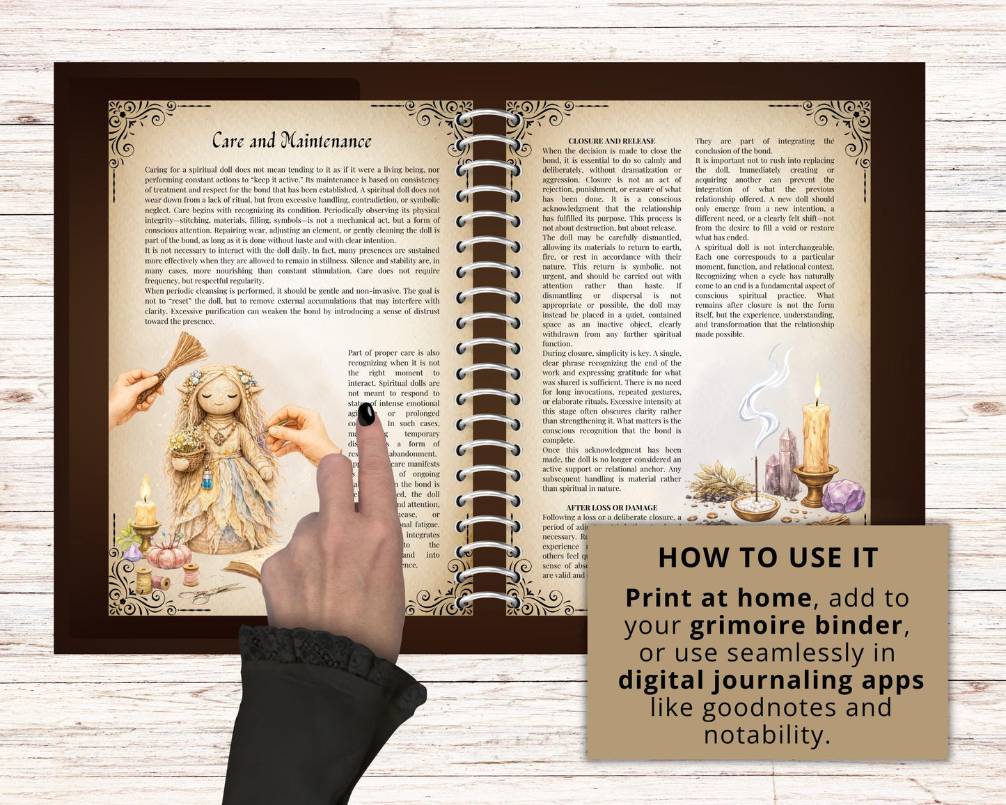 Spirit Dolls Grimoire Pages Printable | Spiritual Doll Creation Guide | Witchcraft Grimoire Pages