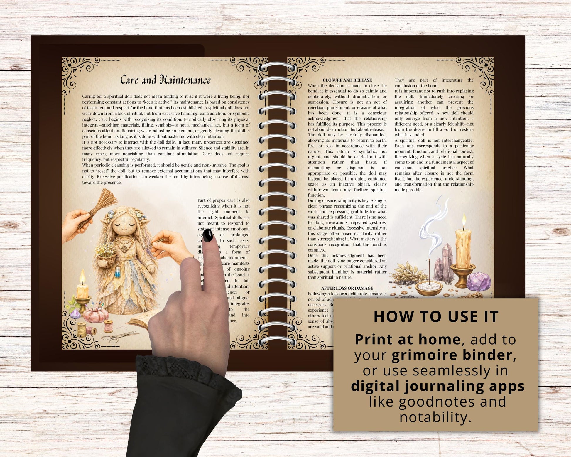 Spirit Dolls Grimoire Pages Printable | Spiritual Doll Creation Guide | Witchcraft Grimoire Pages