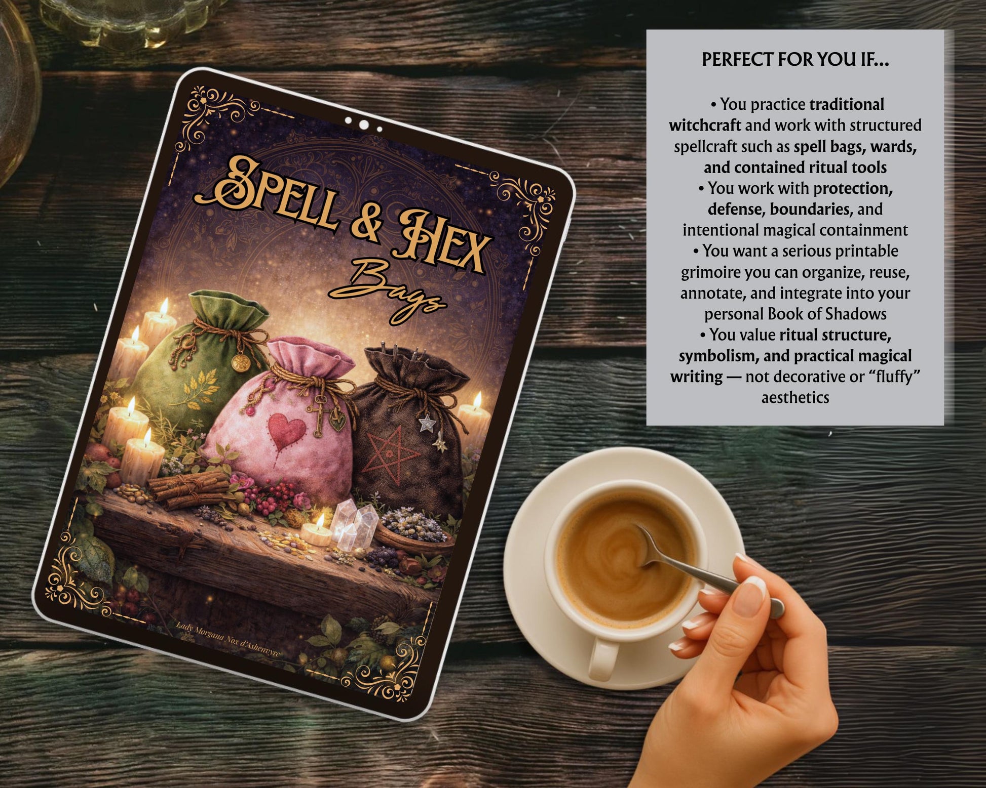 Spell & Hex Bags Grimoire pages | Traditional Witchcraft Pages | Printable Baneful Book of Shadows