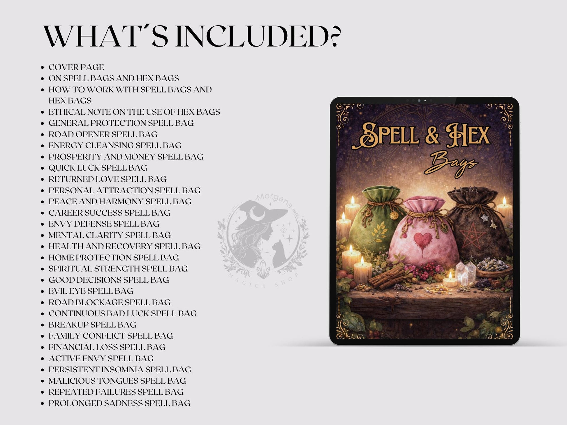 Spell & Hex Bags Grimoire pages | Traditional Witchcraft Pages | Printable Baneful Book of Shadows
