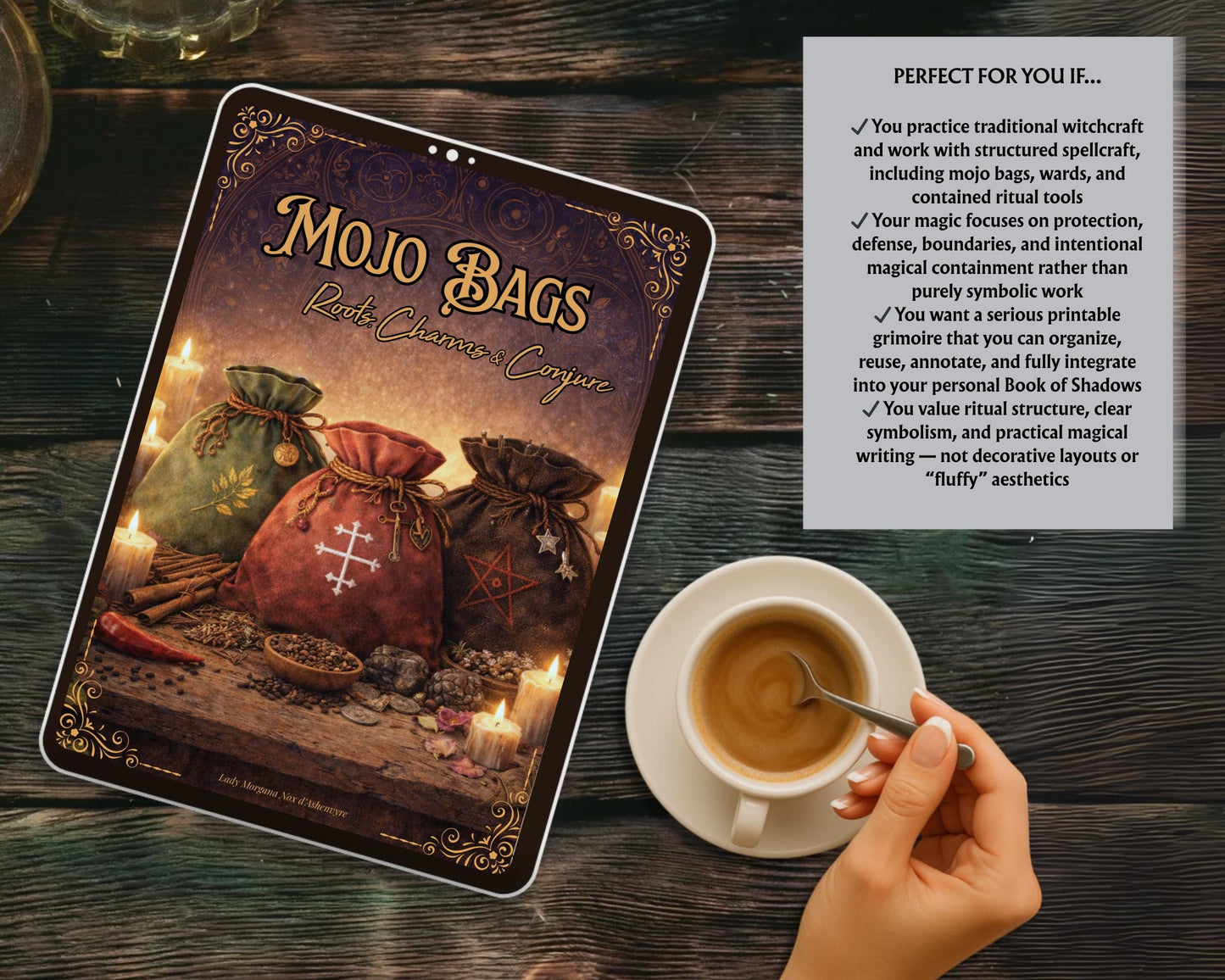 Mojo Bags Grimoire Pages | Hoodoo Mojo Hand Rituals | Protection, Money, Love & Road Opening Work