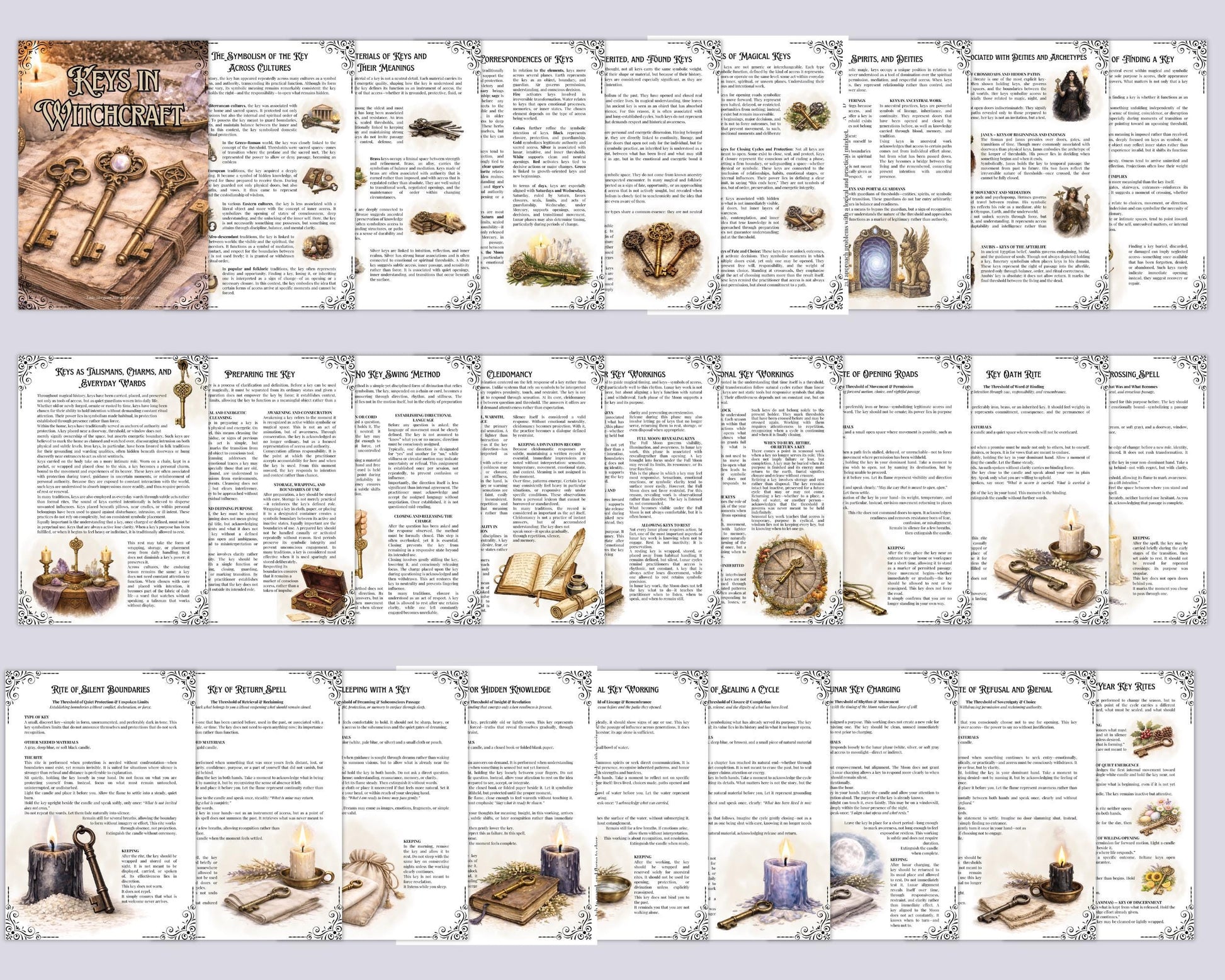 Keys in Witchcraft | Printable Grimoire Pages | Magical Keys, Threshold Magic, Rituals & Symbolic Witchcraft