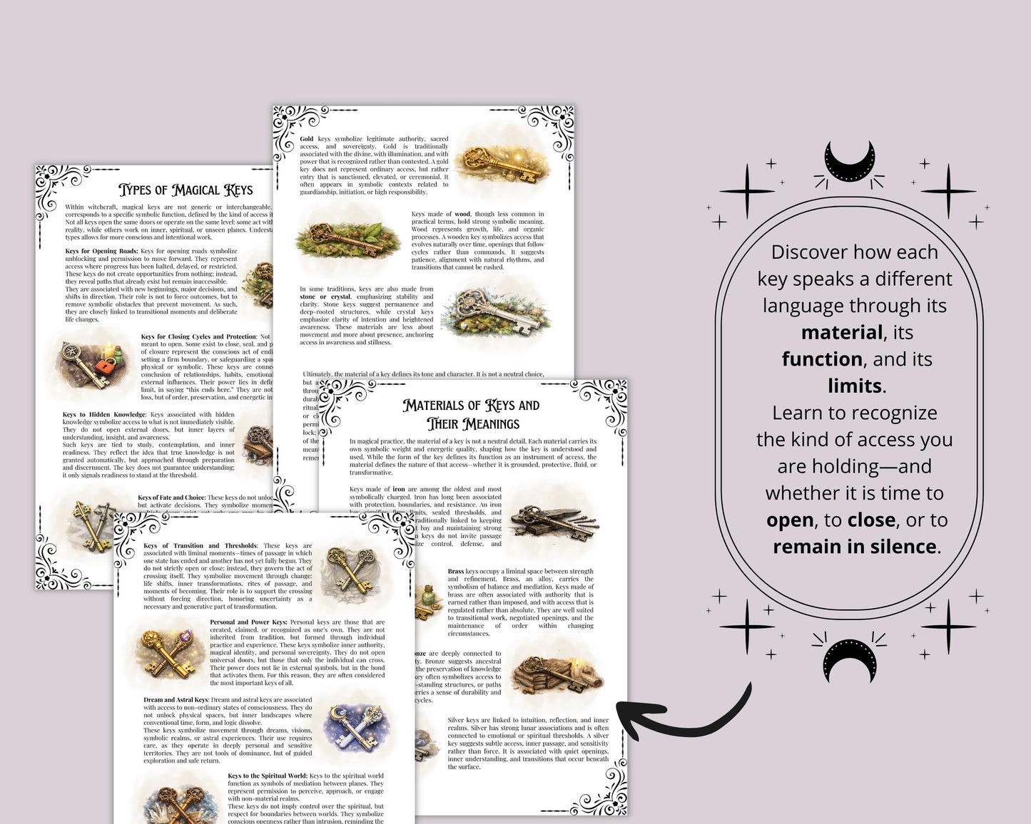 Keys in Witchcraft | Printable Grimoire Pages | Magical Keys, Threshold Magic, Rituals & Symbolic Witchcraft