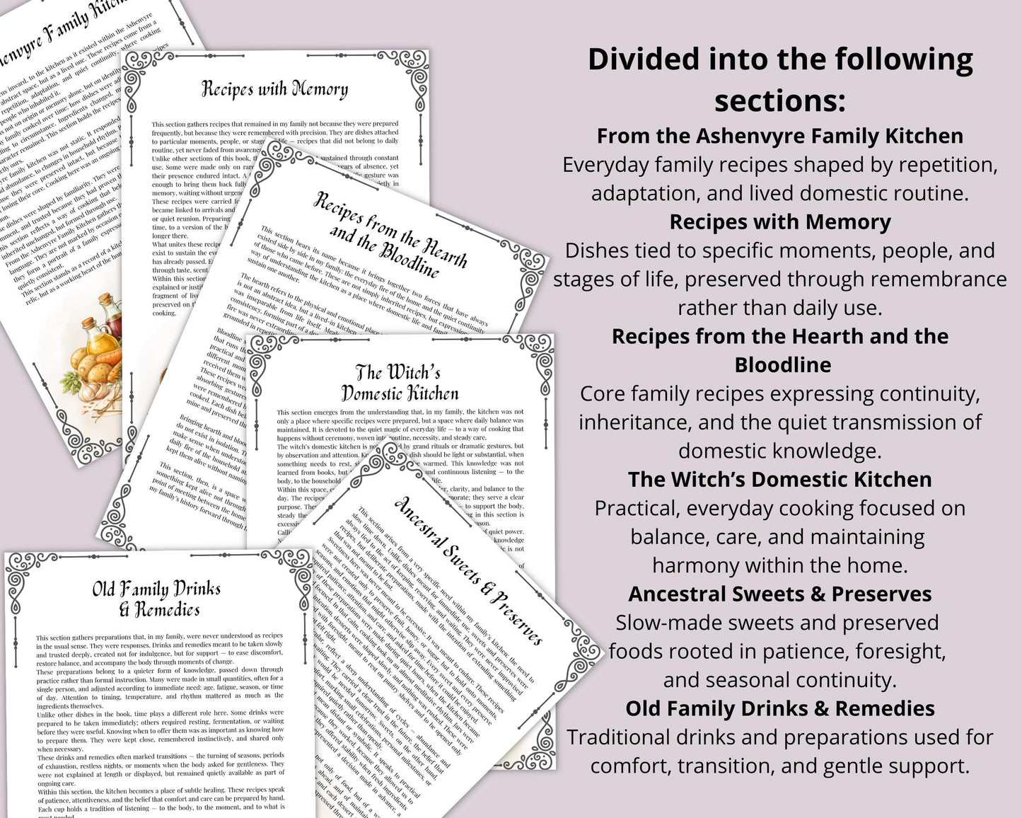 Personal Family Witch Kitchen Recipe Book PDF | Ancestral Family Recipes | Kitchen Witch Cookbook | 30 Recipes | Printable