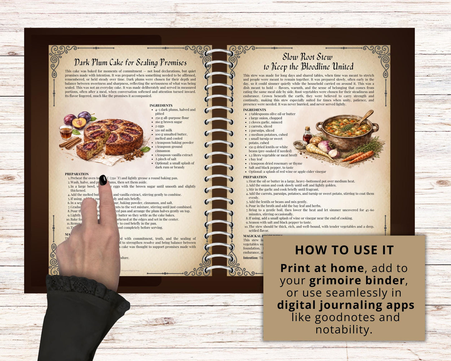 Personal Family Witch Kitchen Recipe Book PDF | Ancestral Family Recipes | Kitchen Witch Cookbook | 30 Recipes | Printable