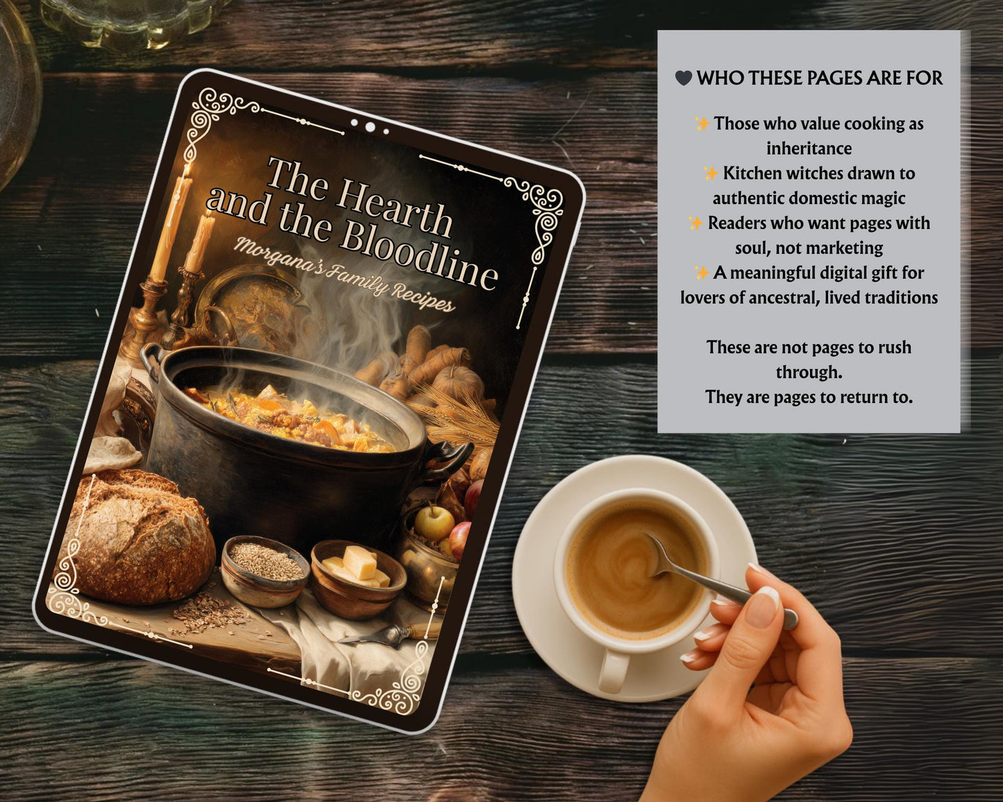 Personal Family Witch Kitchen Recipe Book PDF | Ancestral Family Recipes | Kitchen Witch Cookbook | 30 Recipes | Printable