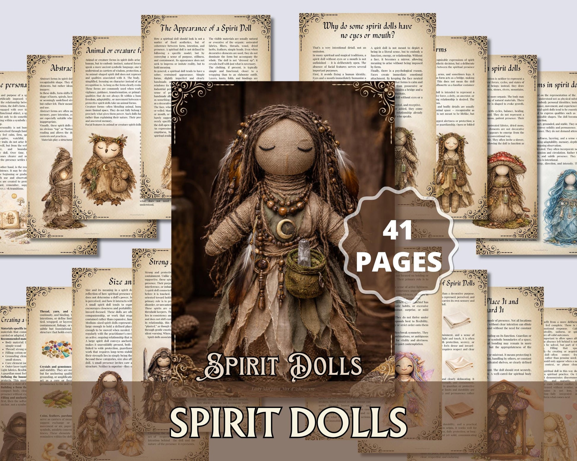 Spirit Dolls Grimoire Pages Printable | Spiritual Doll Creation Guide | Witchcraft Grimoire Pages