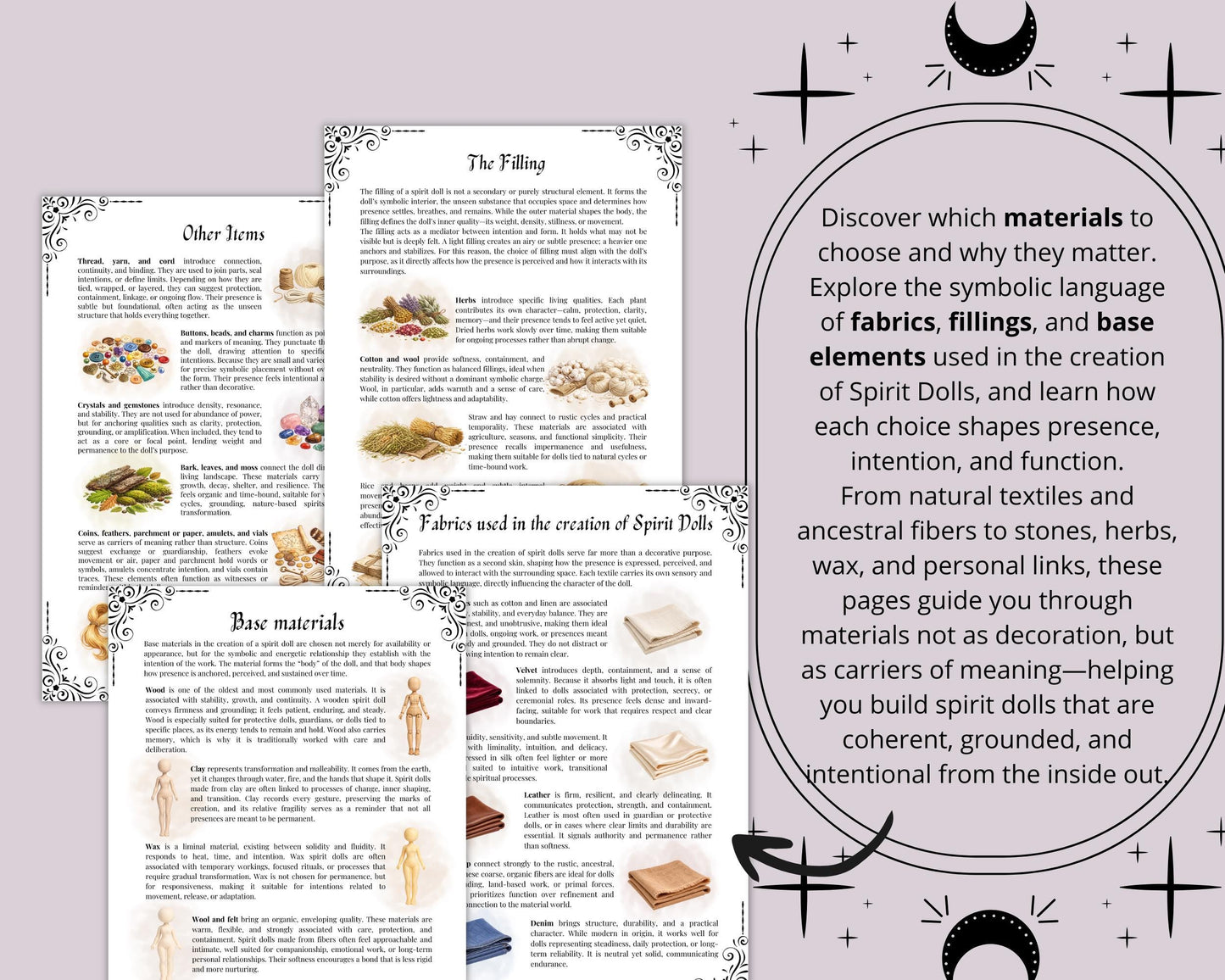 Spirit Dolls Grimoire Pages Printable | Spiritual Doll Creation Guide | Witchcraft Grimoire Pages