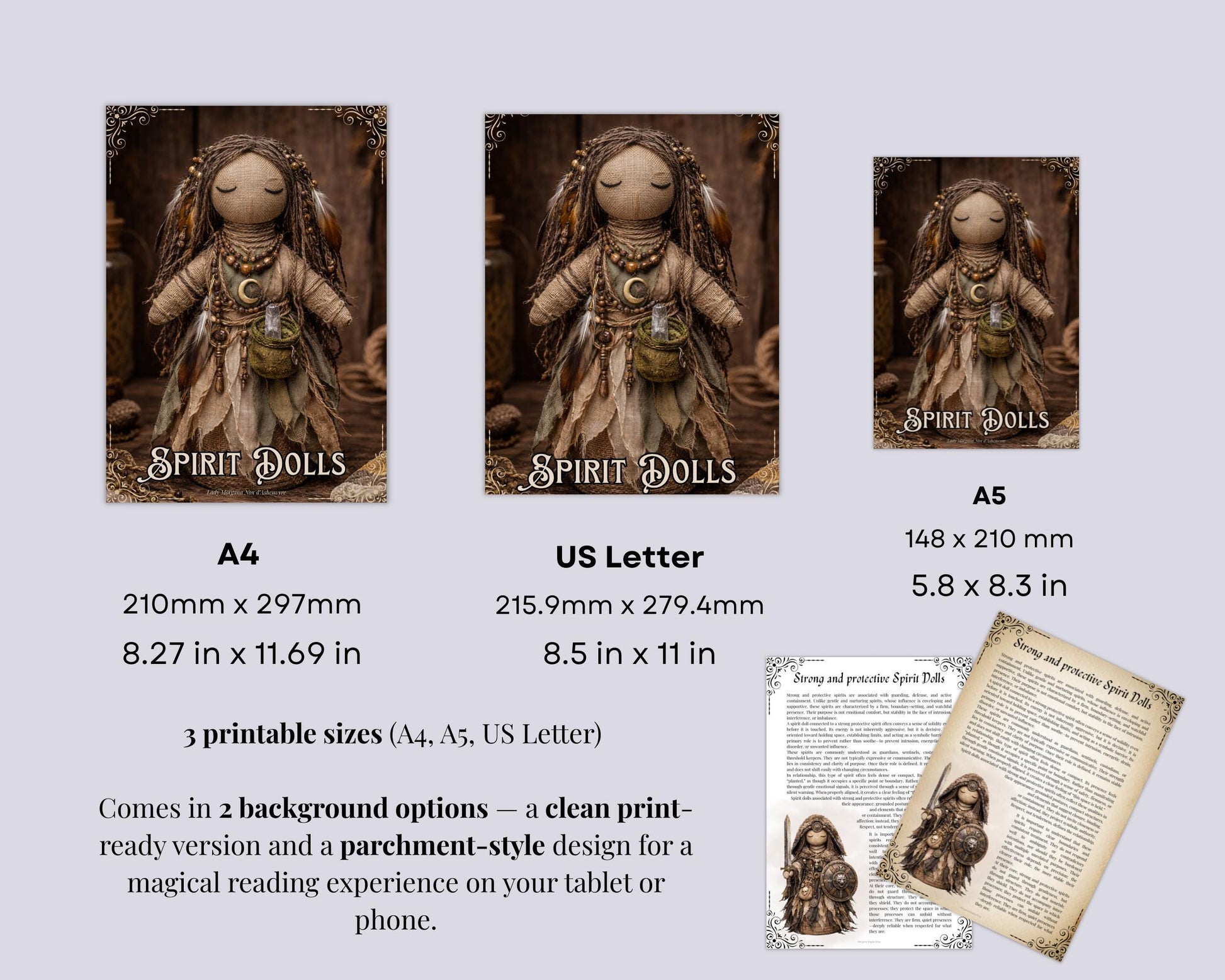 Spirit Dolls Grimoire Pages Printable | Spiritual Doll Creation Guide | Witchcraft Grimoire Pages