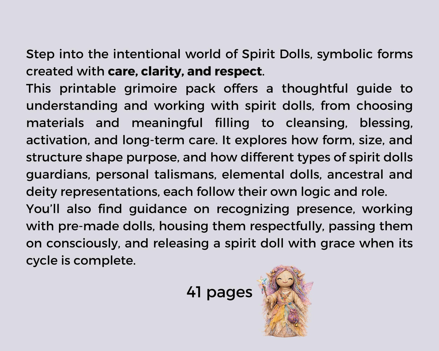 Spirit Dolls Grimoire Pages Printable | Spiritual Doll Creation Guide | Witchcraft Grimoire Pages