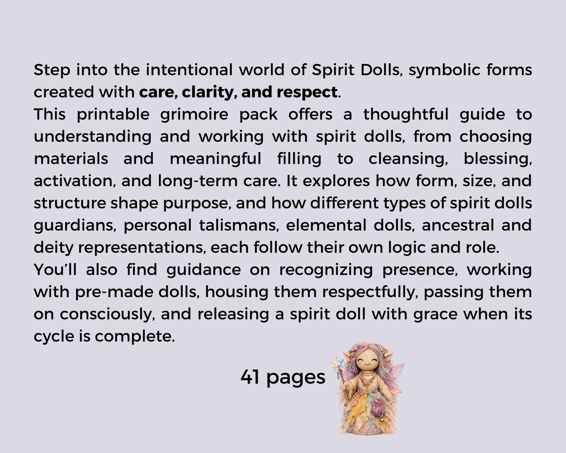 Spirit Dolls Grimoire Pages Printable | Spiritual Doll Creation Guide | Witchcraft Grimoire Pages