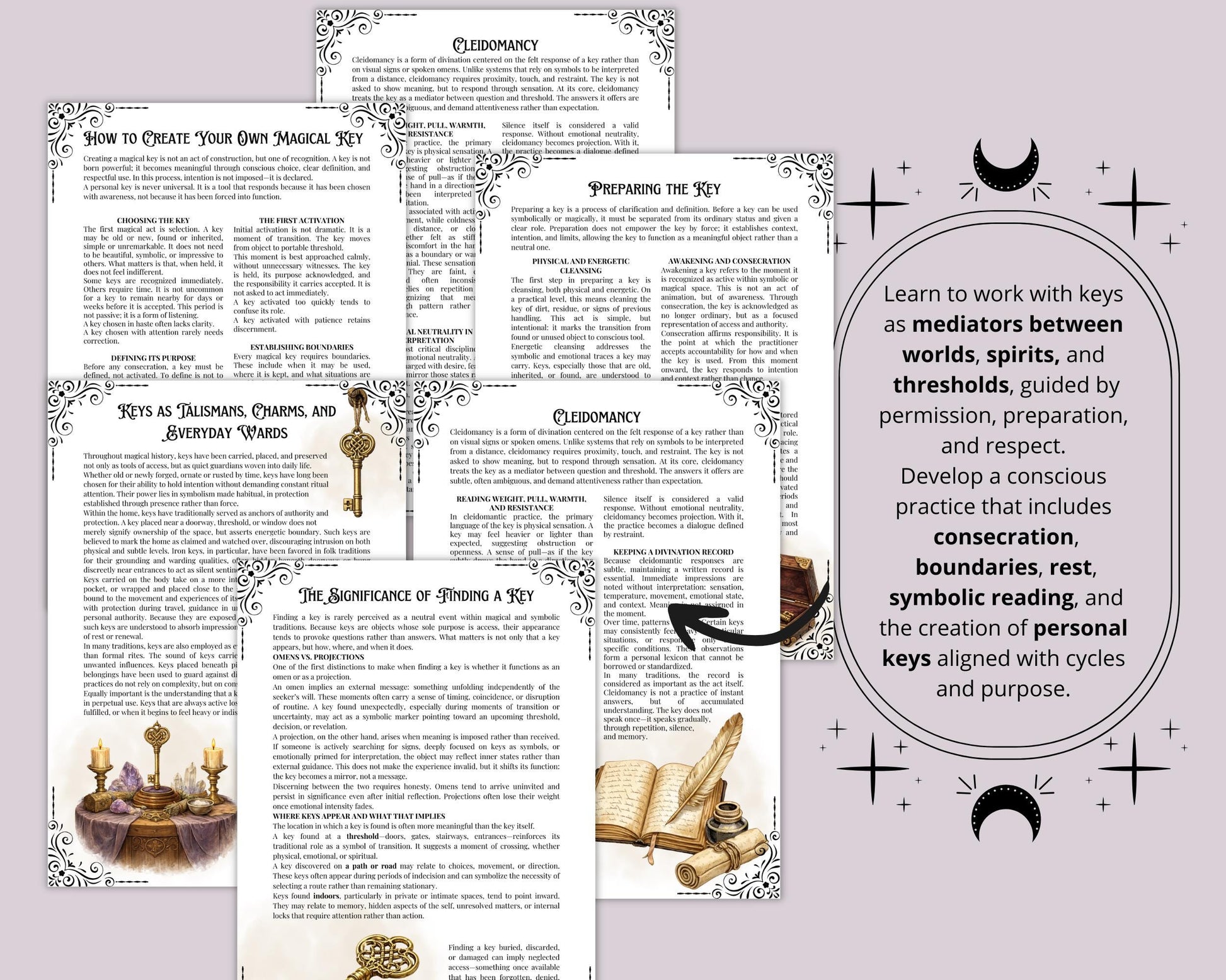 Keys in Witchcraft | Printable Grimoire Pages | Magical Keys, Threshold Magic, Rituals & Symbolic Witchcraft