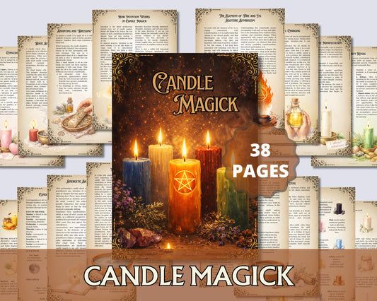 Candle Magick Grimoire Pages | Ceromancy Guide | Ritual & Spell Candle Magic | Printable