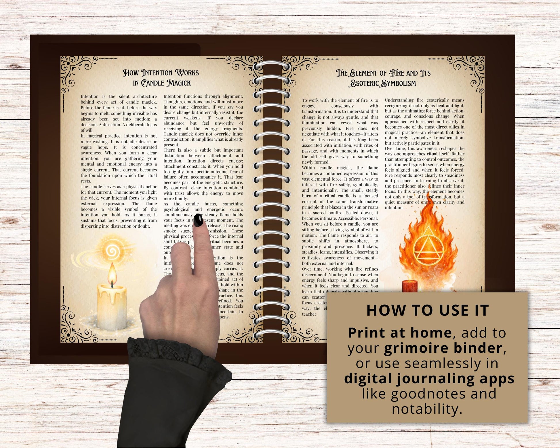 Candle Magick Grimoire Pages | Ceromancy Guide | Ritual & Spell Candle Magic | Printable