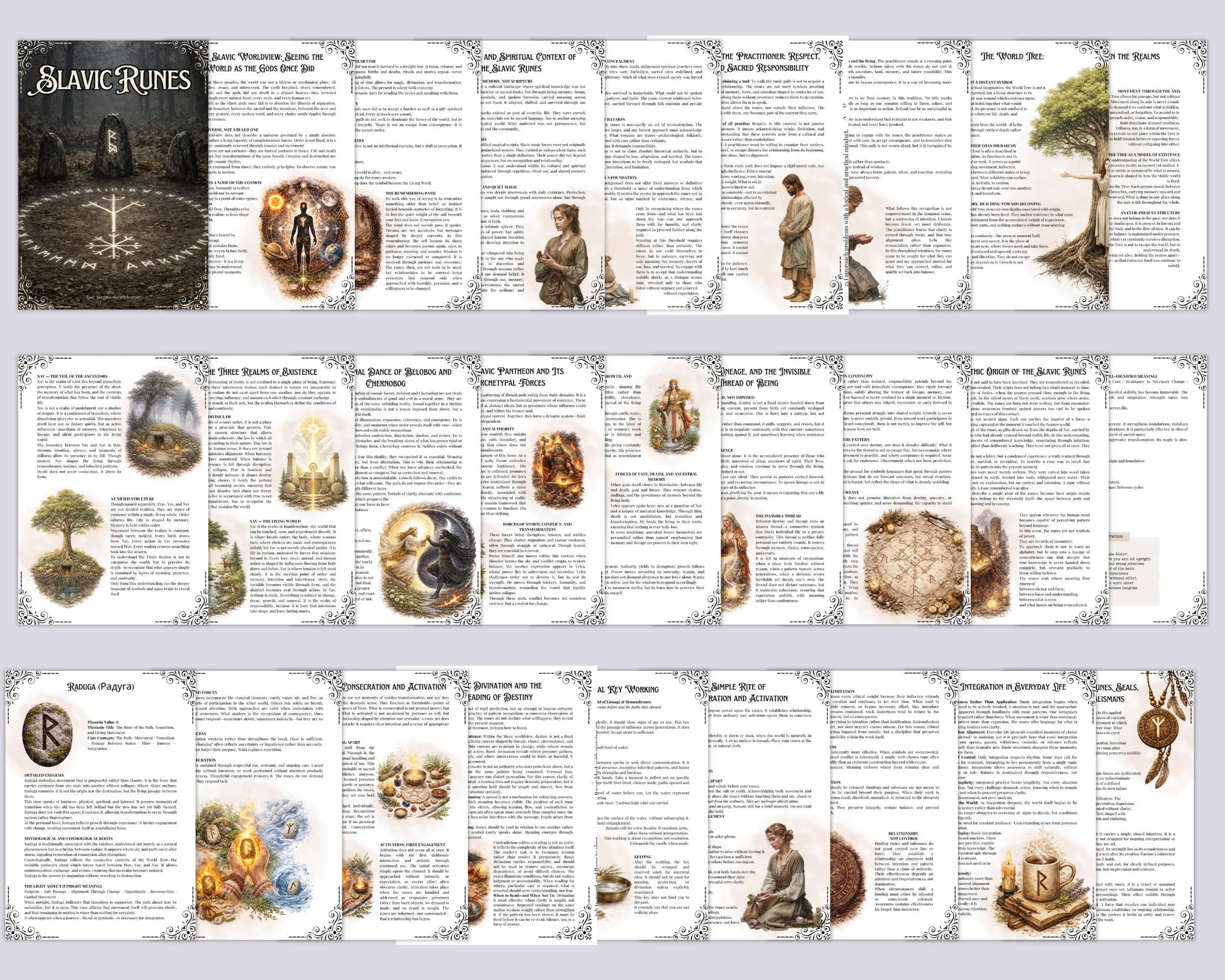 Slavic Runes Compendium | Rune Meanings | Grimoire printable pages | Book of shadows pdf