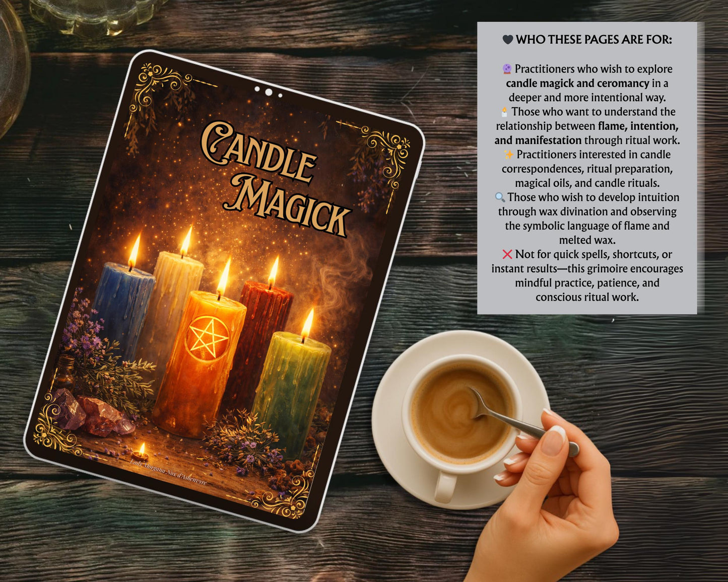 Candle Magick Grimoire Pages | Ceromancy Guide | Ritual & Spell Candle Magic | Printable