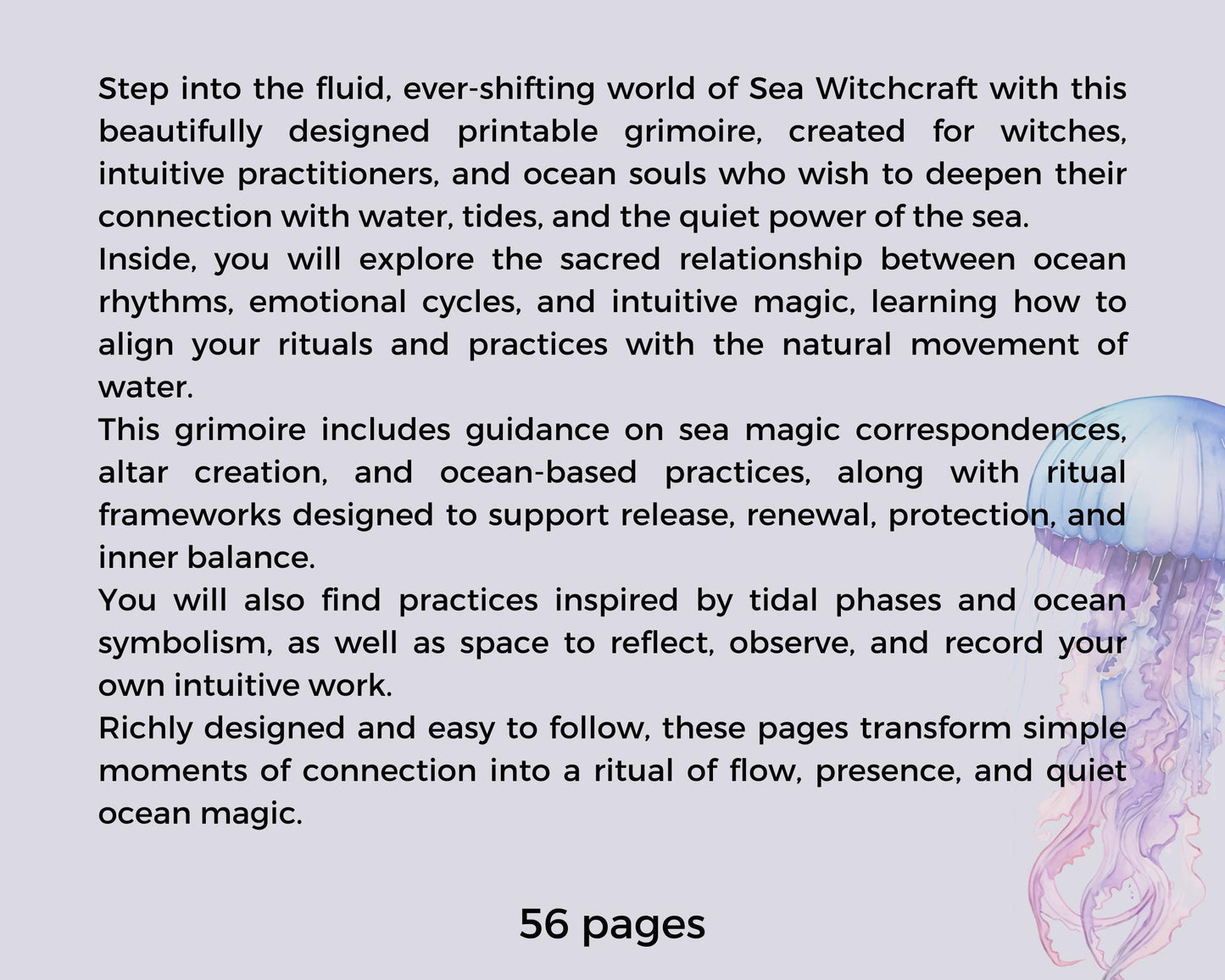 Sea Witch Grimoire Printable, Ocean Witchcraft Book, Sea Magic Rituals, Book of Shadows