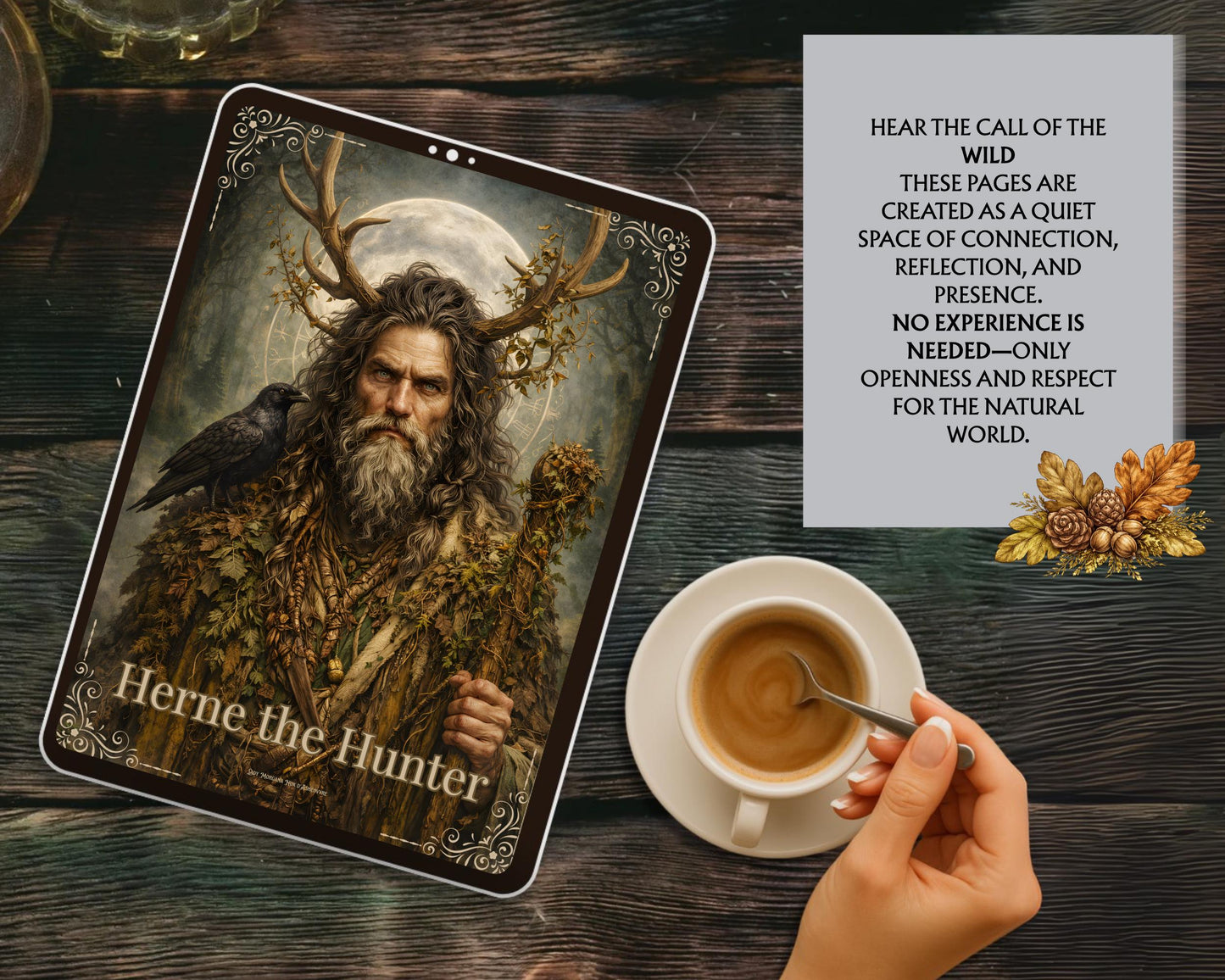 Herne the Hunter Grimoire Printable Pages | Druid Book of Shadows | Forest Ritual Journal Download