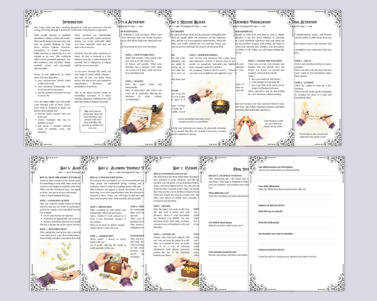 Manifest Money in 7 Days, Abundance Workbook, Money Manifestation Ritual, Law of Attraction Printable