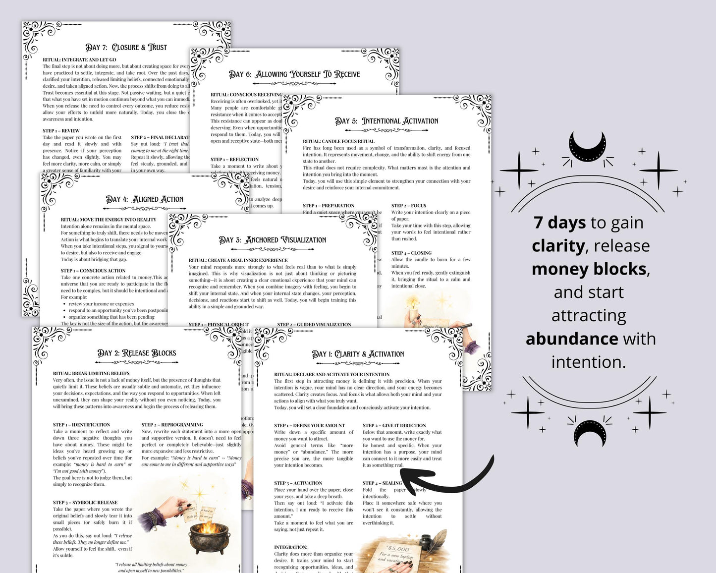 Manifest Money in 7 Days, Abundance Workbook, Money Manifestation Ritual, Law of Attraction Printable