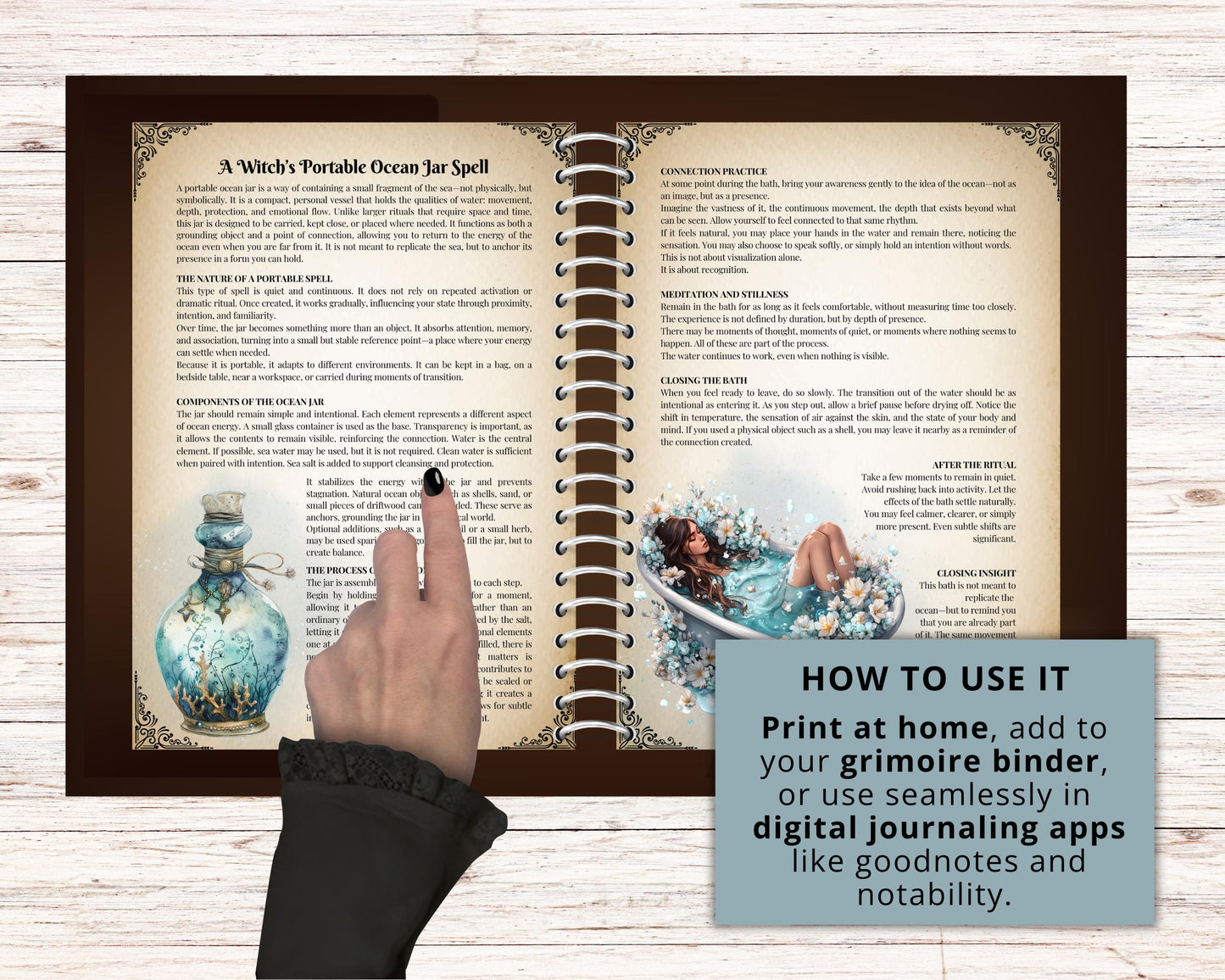 Sea Witch Grimoire Printable, Ocean Witchcraft Book, Sea Magic Rituals, Book of Shadows