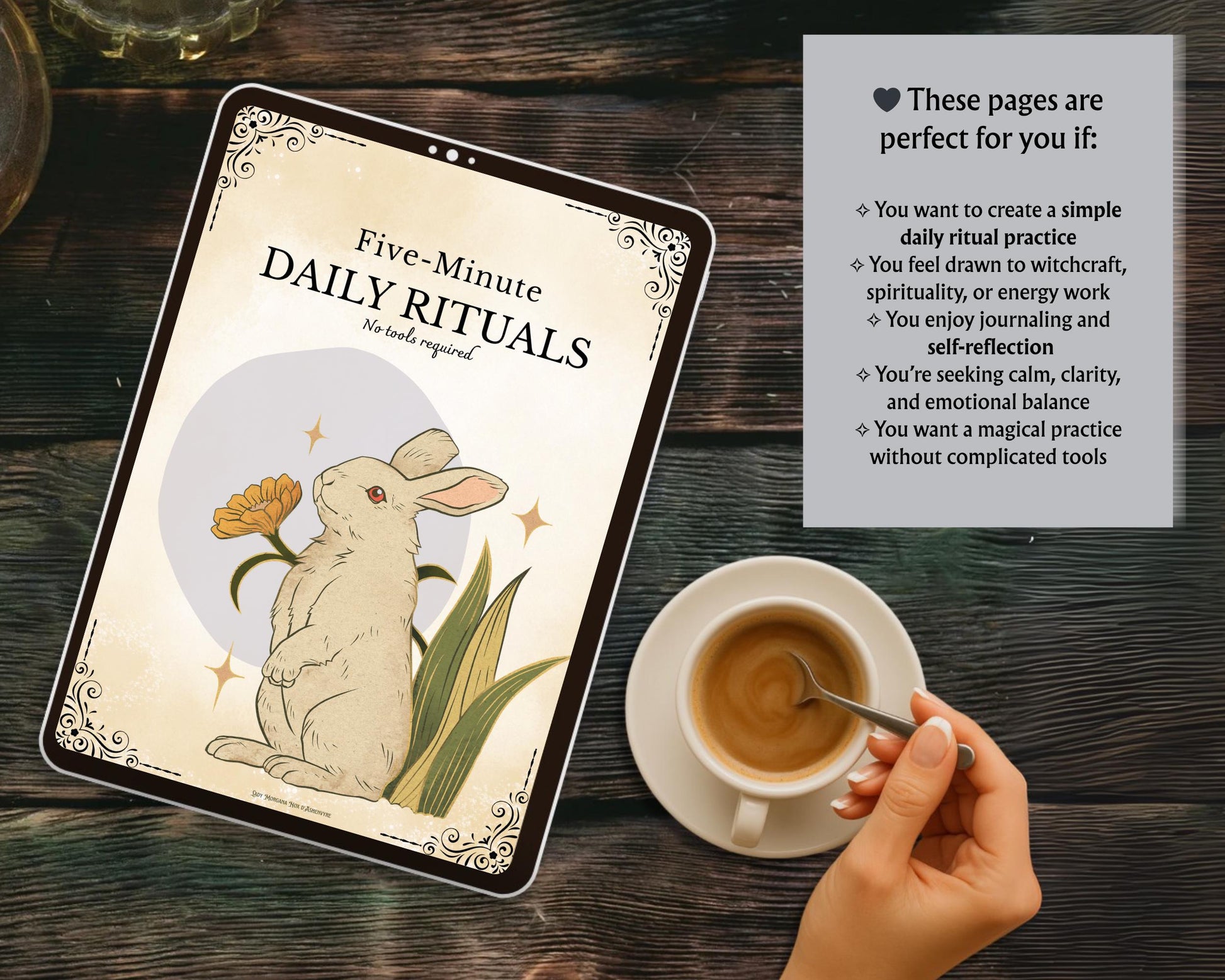 Printable Grimoire Pages Daily Rituals | Witch Journal PDF | 7 Day Magic Routine