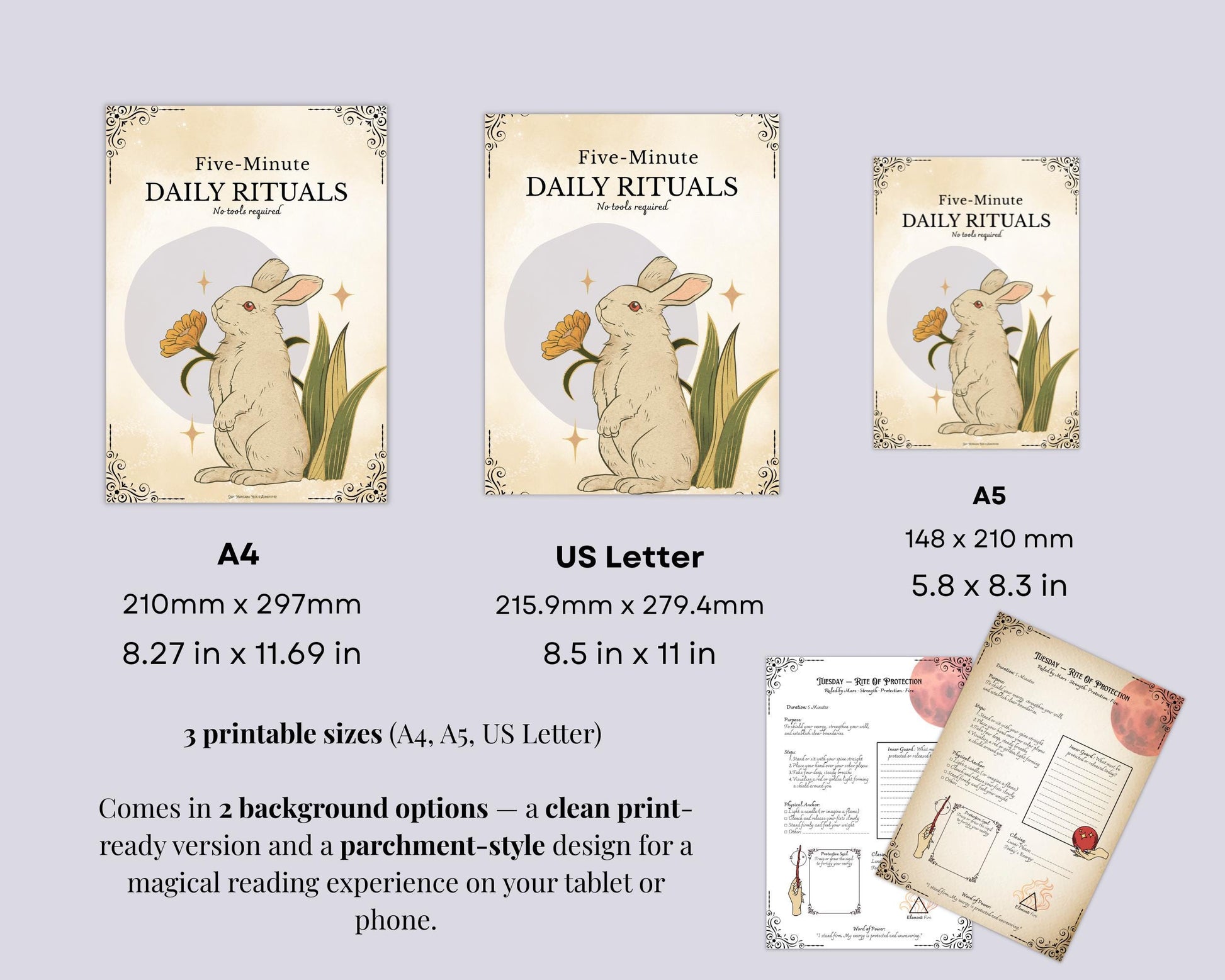Printable Grimoire Pages Daily Rituals | Witch Journal PDF | 7 Day Magic Routine