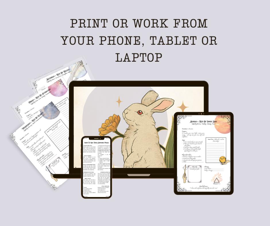Printable Grimoire Pages Daily Rituals | Witch Journal PDF | 7 Day Magic Routine