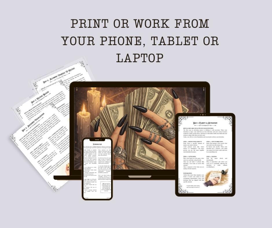 Manifest Money in 7 Days, Abundance Workbook, Money Manifestation Ritual, Law of Attraction Printable