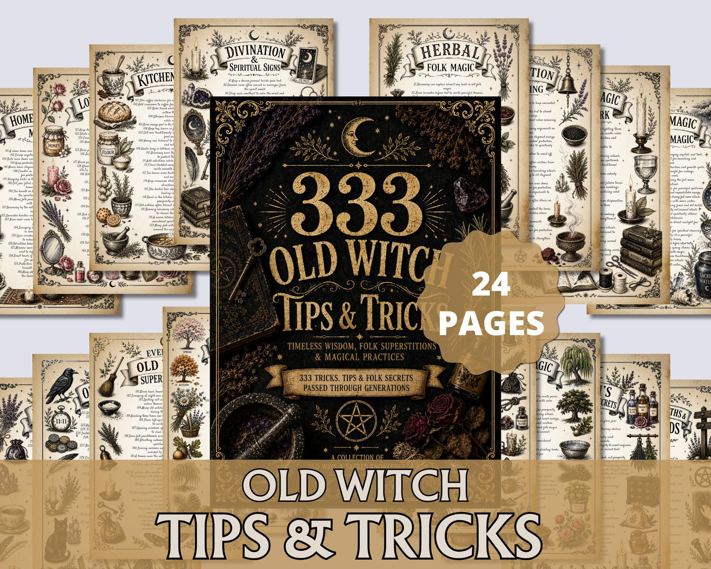 333 Old Witch Tips & Tricks Printable | Witchcraft Wisdom | Witchy Journal Insert | Book of Shadows