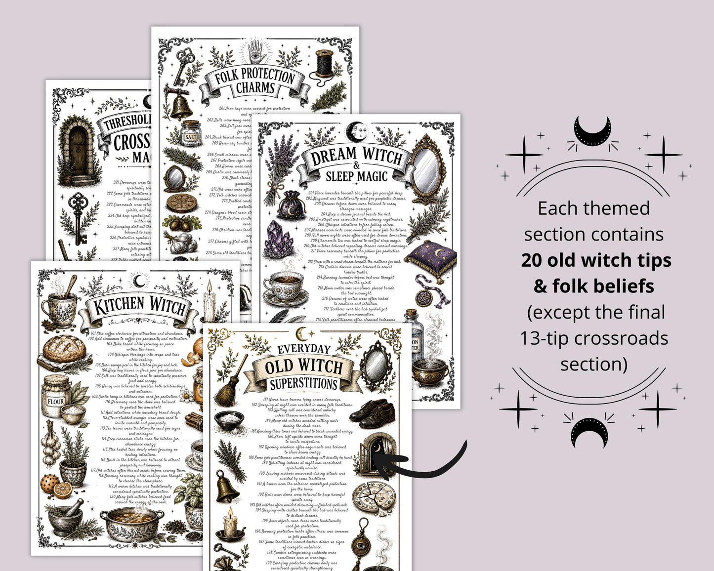 333 Old Witch Tips & Tricks Printable | Witchcraft Wisdom | Witchy Journal Insert | Book of Shadows