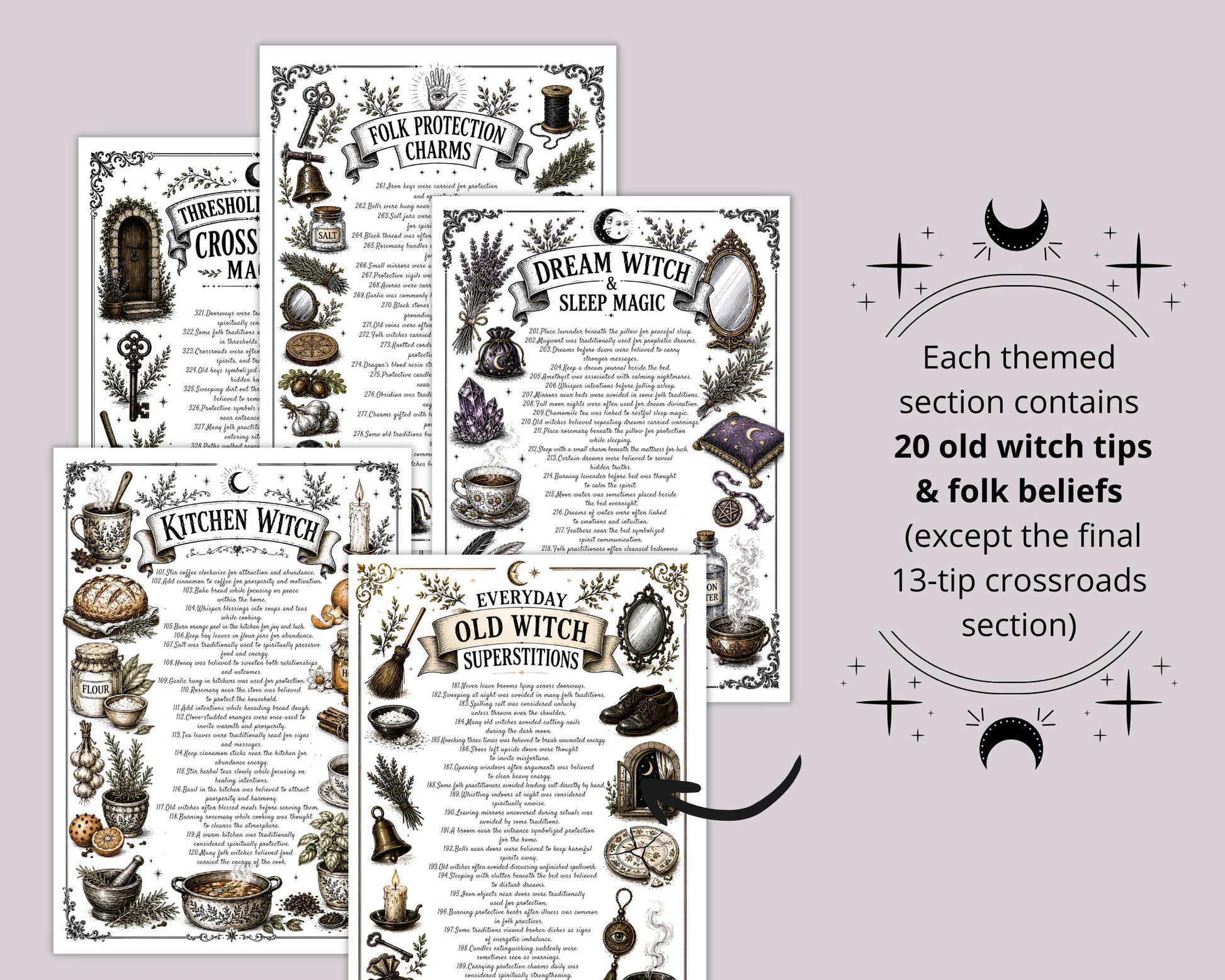 333 Old Witch Tips & Tricks Printable | Witchcraft Wisdom | Witchy Journal Insert | Book of Shadows