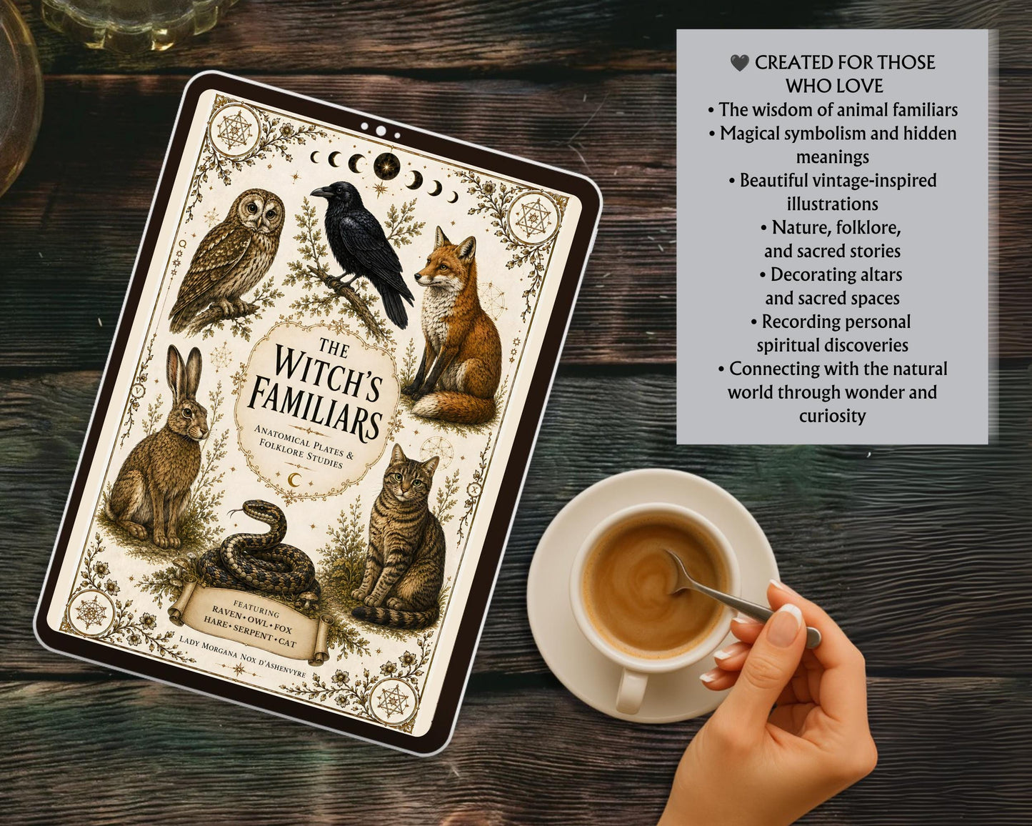 Witch Familiar Grimoire | Victorian Anatomy of Sacred Animals | Animal Symbolism & Anatomy | Book of Shadows Insert | Witchcraft Journal