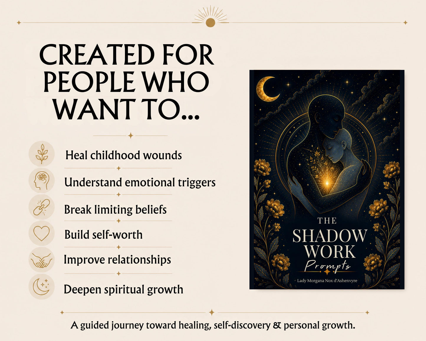 Shadow Work PDF | 1600 Prompts | Inner Child Workbook | Self Love, Trauma Healing & Self Discovery