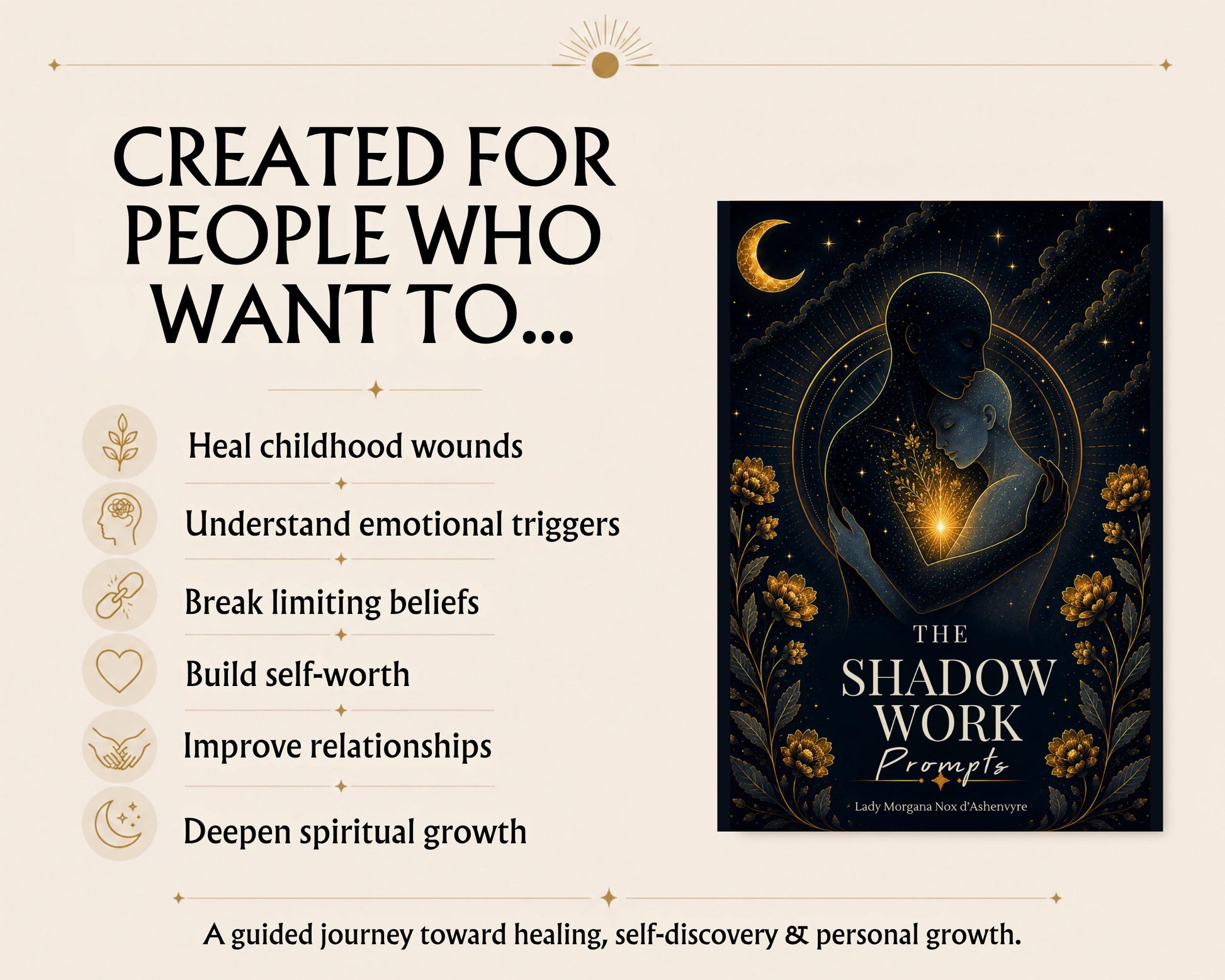 Shadow Work PDF | 1600 Prompts | Inner Child Workbook | Self Love, Trauma Healing & Self Discovery