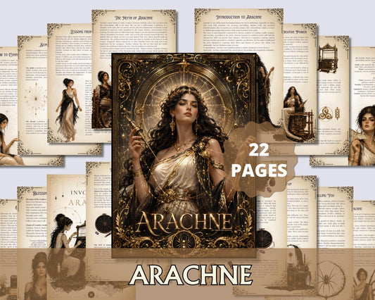 Arachne Grimoire Pages Printable PDF | Greek Mythology Book of Shadows | Witch Journal | Arachne Guide
